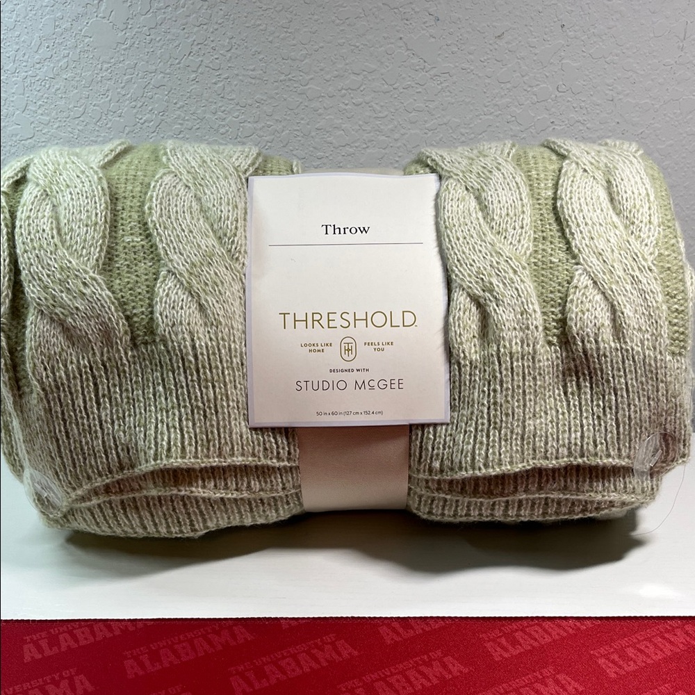 Threshold Studio McGee Cable Knit Throw - Sage